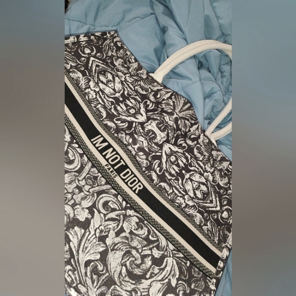 Black and White DIOR Tote Bag